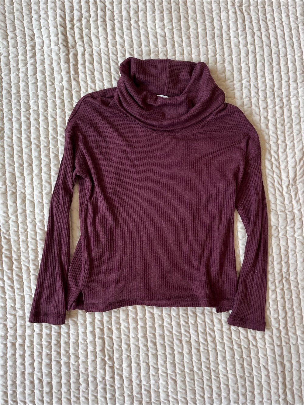 Z Supply Ribbed Cowl Neck Top - Burgundy
